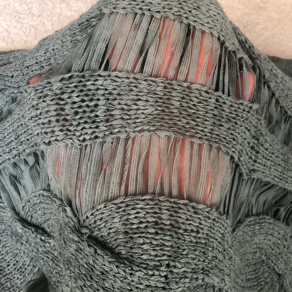 a+ro gray open knit short sleeve sweater sz S - Picture 5 of 5